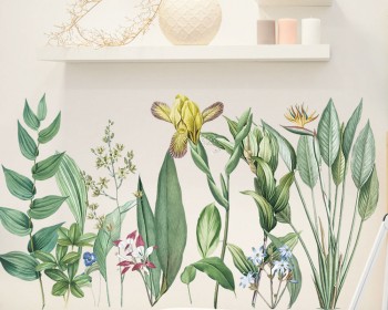 Green Leaves Plants and Flowers Wall Decal Green Leaves Plants and Flowers Wall Decal